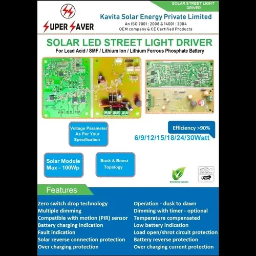 Solar LED Street Light Driver Circuit With Dimming