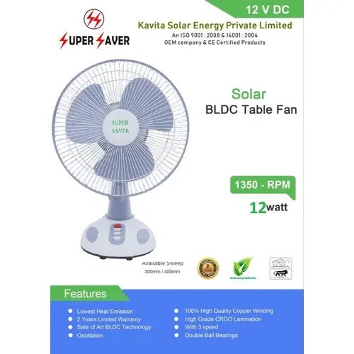 Solar BLDC Table Fan